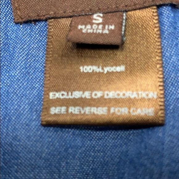 Multiples L/S Embroidery Chambray Top Size S - Picture 6 of 9